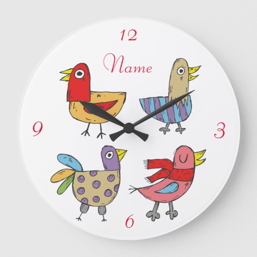 4 Funny Birds Thunder_Cove Grote Klok (Voorkant)