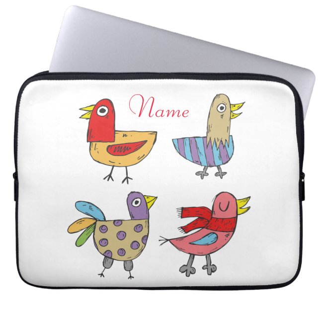 4 Funny Birds Thunder_Cove Laptop Sleeve (Voorkant)