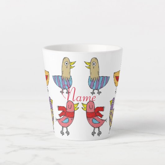 4 Funny Birds Thunder_Cove Latte Mok (Voorkant)