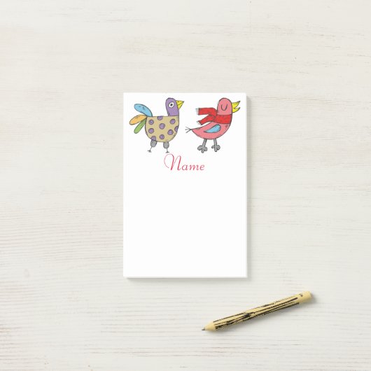 4 Funny Birds Thunder_Cove Post-it® Notes (Op bureau)