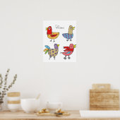 4 Funny Birds Thunder_Cove Poster (Keuken)