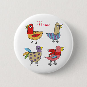 4 Funny Birds Thunder_Cove Ronde Button 5,7 Cm