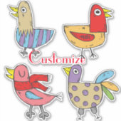 4 Funny Birds Thunder_Cove Sticker (Voorkant)