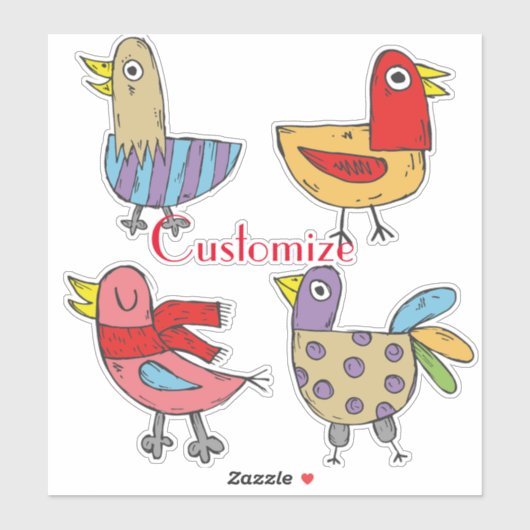 4 Funny Birds Thunder_Cove Sticker (Vel)