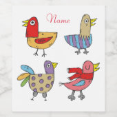 4 Funny Birds Thunder_Cove Wijn Etiket (Enkel label)