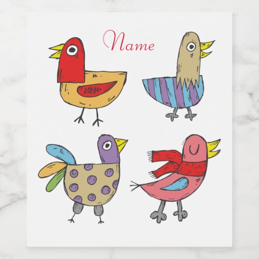 4 Funny Birds Thunder_Cove Wijn Etiket (Enkel label)