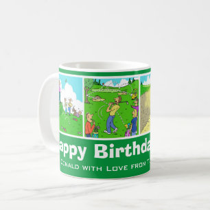 4 Funny Golf & Golfing Cartoons om te personaliser Koffiemok