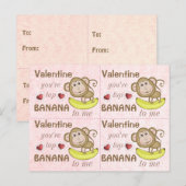 4 Funny Monkey Top Banaan Valentijnse Kaarten Feestdagenkaart (Voorkant / Achterkant)