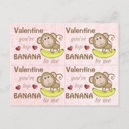 4 Funny Monkey Top Banaan Valentijnse Kaarten Feestdagenkaart