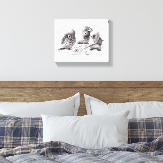 4 Funny Owls, 1 called Pablo print (Insitu (Slaapkamer))