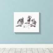4 Funny Owls, 1 called Pablo print (Insitu (Houten vloer))