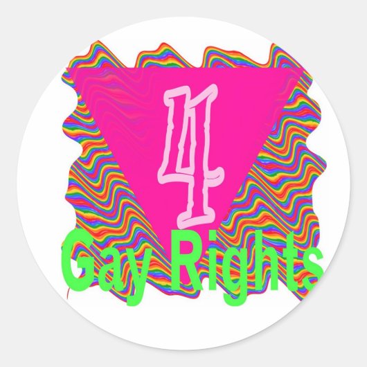 4-Gay Rights-Round Sticker (Voorkant)