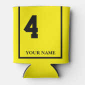 4 Geel met Zwart Paard Zadel Deken Custom Blikjeskoeler (Voorkant)