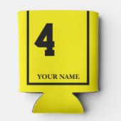 4 Geel met Zwart Paard Zadel Deken Custom Blikjeskoeler (Achterkant)