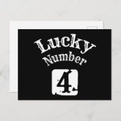 4 - Geluksgetal 4 Geluk Briefkaart (Voorkant / Achterkant)