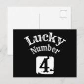 4 - Geluksgetal 4 Luck Briefkaart (Voorkant / Achterkant)