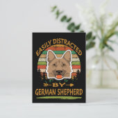 4 Gemakkelijk afgeleid door Duitse herder Briefkaart (Staand voorkant)