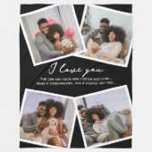 4 Gepersonaliseerde foto en tekst Sjabloon Fleece Deken (Voorkant)