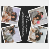 4 Gepersonaliseerde foto en tekst Sjabloon Fleece Deken (Voorkant (Horizontaal))