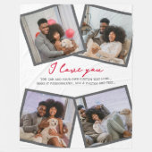 4 Gepersonaliseerde foto en tekst Sjabloon Fleece Deken (Voorkant)