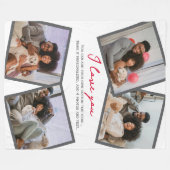 4 Gepersonaliseerde foto en tekst Sjabloon Fleece Deken (Voorkant (Horizontaal))