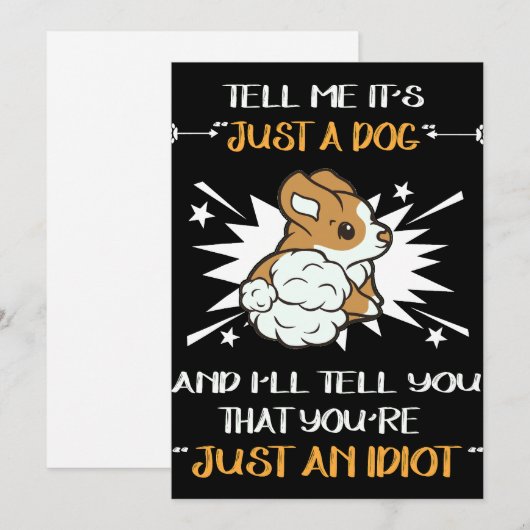 4 Gewoon een idiote corgi Kaart (Voorkant / Achterkant)