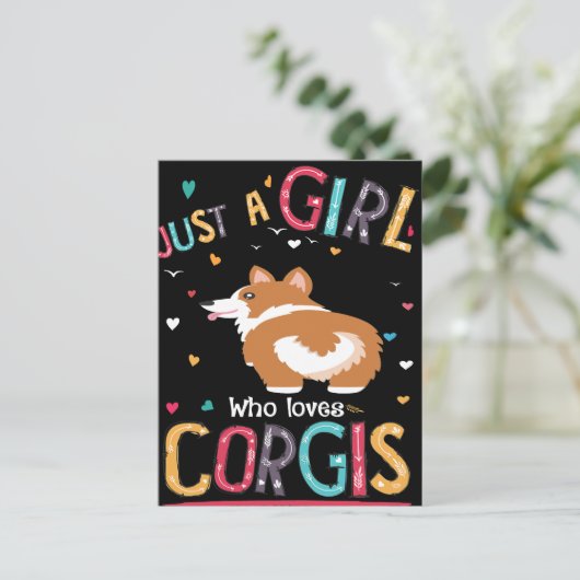 4 Gewoon een meisje dat van Corgi houdt Briefkaart (Staand voorkant)