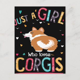 4 Gewoon een meisje dat van Corgi houdt Briefkaart