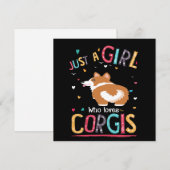 4 gewoon een meisje dat van Corgi houdt Kaart (Voorkant / Achterkant)