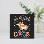 4 gewoon een meisje dat van Corgi houdt Kaart (Staand voorkant)