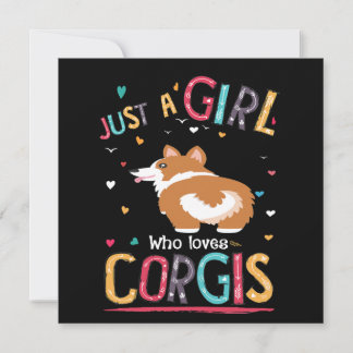 4 gewoon een meisje dat van Corgi houdt Kaart