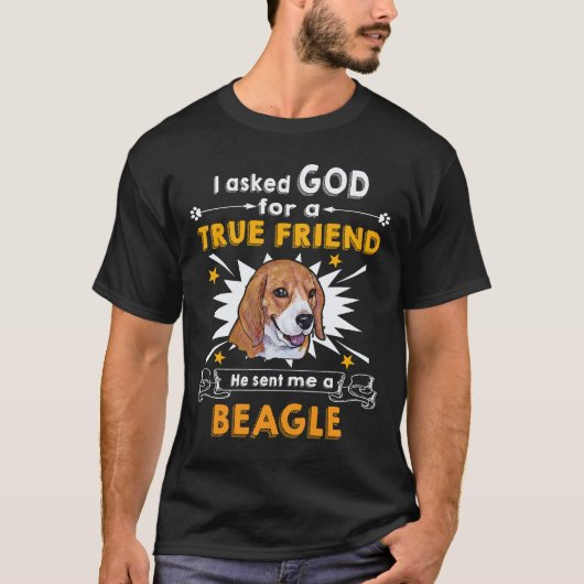 4 God gevraagd - Ware vriend - Een Beagle T-shirt (Voorkant)
