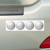 4 golfballen op de bumpersticker (Op auto)