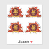 4 Gong Xi Fa Cai, wishing Wealth Chinese nieuwjaar Sticker (Vel)