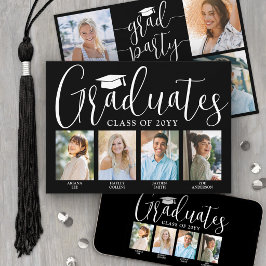 4 Grads Foto's Gezamenlijk Afstudeerfeest Zwart Wi Kaart