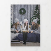 4 Grote fotografie en heldere kerstviering Drieluik Wenskaart (Cover)