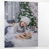 4 Grote fotografie en heldere kerstviering Drieluik Wenskaart (Binnenzijde eerst)