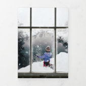 4 Grote foto's Venster Snowflake met kerstmis Drieluik Wenskaart (Cover)
