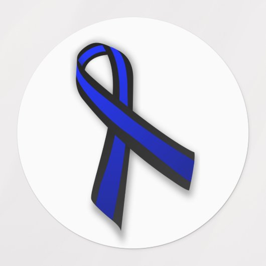 4 Grove Thin Blue Line Memorial Ribbons Labels (Design 1)