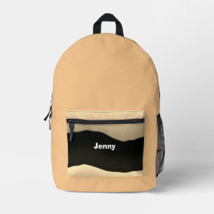 4 Haar College Varsity School Travel Chic Yellow Bedrukte Rugzak