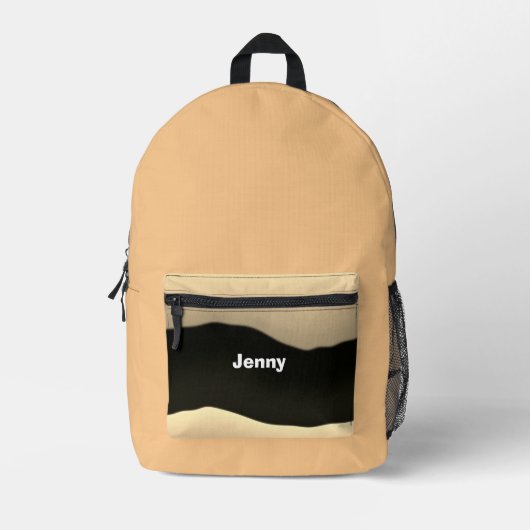 4 Haar College Varsity School Travel Chic Yellow Bedrukte Rugzak (Voorkant)