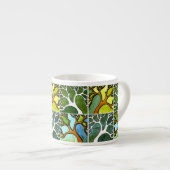 4 Hand Carved Trees in Waterverf en Pen & inkt Espresso Kop (Voorkant rechts)