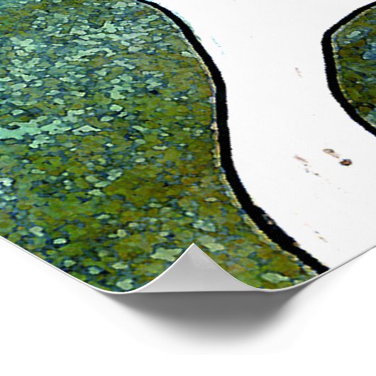 4 Hand Carved Trees in Waterverf en Pen & inkt Poster (Hoek)