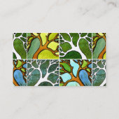 4 Hand Carved Trees in Waterverf en Pen & inkt Visitekaartje (Achterkant)