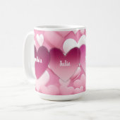 4 harten Familienamen Koffiemok (Voorkant links)