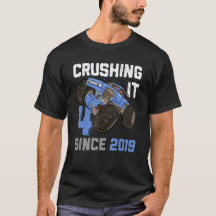 4 het doorbreken sinds 2019 Monster Truck 4th Birt T-shirt