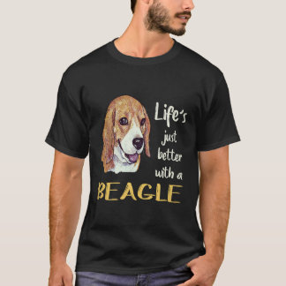 4 Het Leven Is Heel Wat Beter Met Een Beagle T-shirt