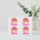 4 Hipster Cool Cat Valentijns Cards Briefkaart (Staand voorkant)