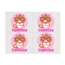 4 Hipster Cool Cat Valentijns Cards