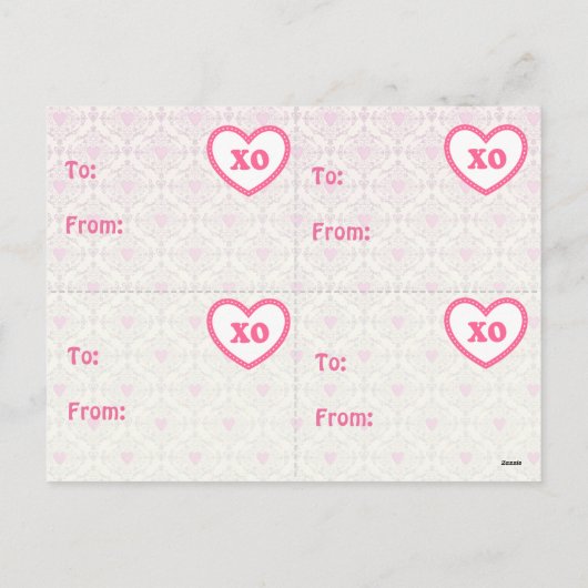 4 Hipster Cool Cat Valentijnse Kaarten Feestdagenkaart (Achterkant)